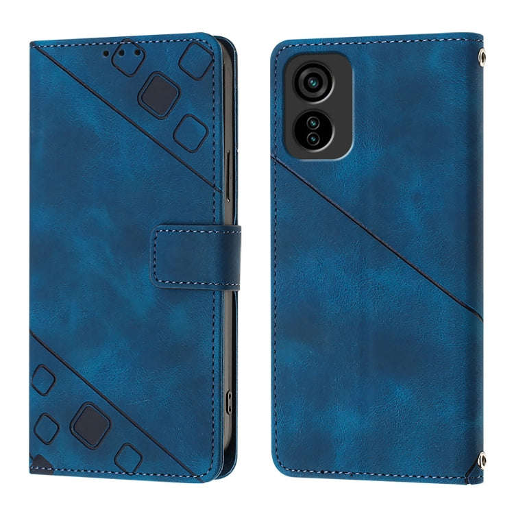 For ltel A18 Skin Feel Embossed Leather Phone Case(Blue)