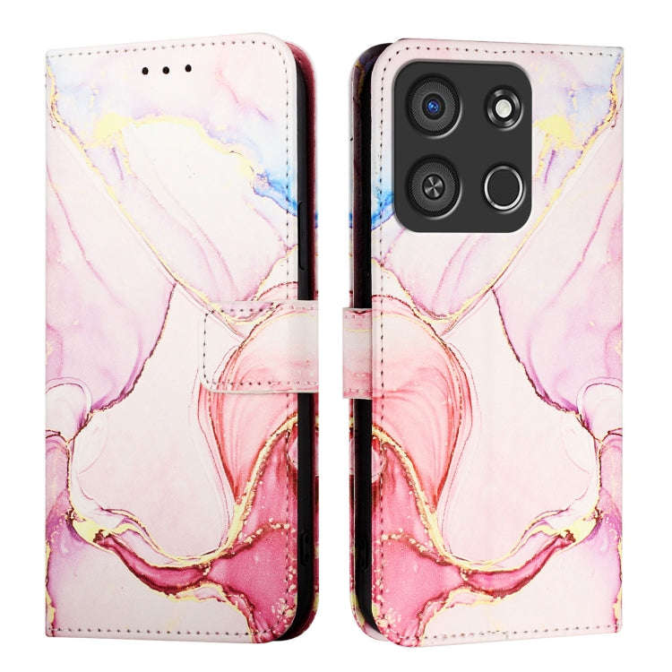 For itel A05s PT003 Marble Pattern Flip Leather Phone Case(Rose Gold)