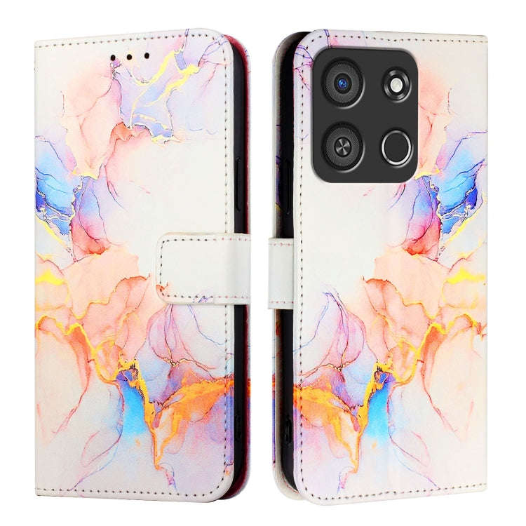 For itel A05s PT003 Marble Pattern Flip Leather Phone Case(Galaxy Marble White)