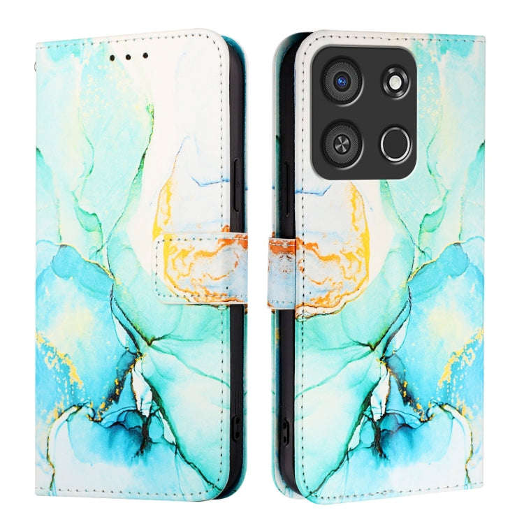For itel A05s PT003 Marble Pattern Flip Leather Phone Case(Green)