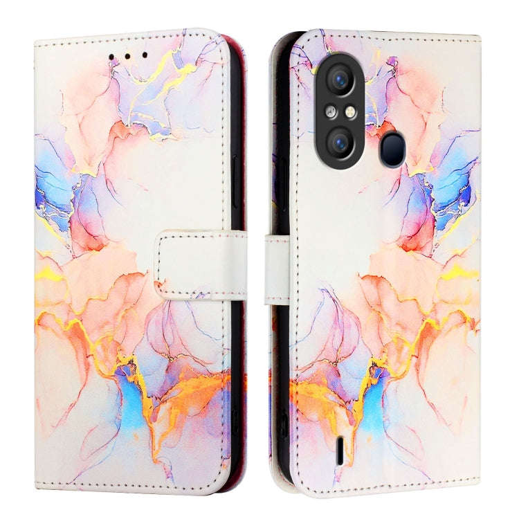 For itel A58 / A49 PT003 Marble Pattern Flip Leather Phone Case(Galaxy Marble White)