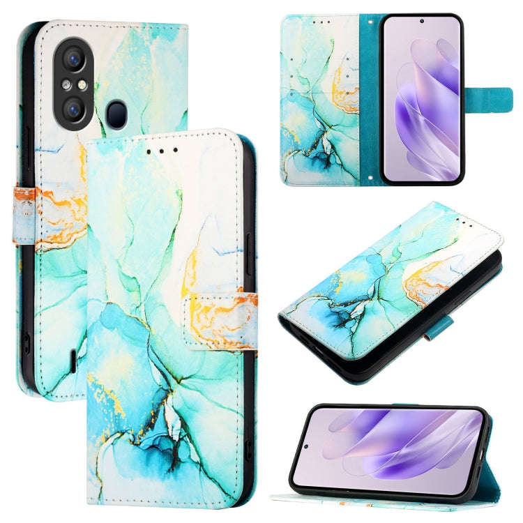 For itel A58 / A49 PT003 Marble Pattern Flip Leather Phone Case(Green)