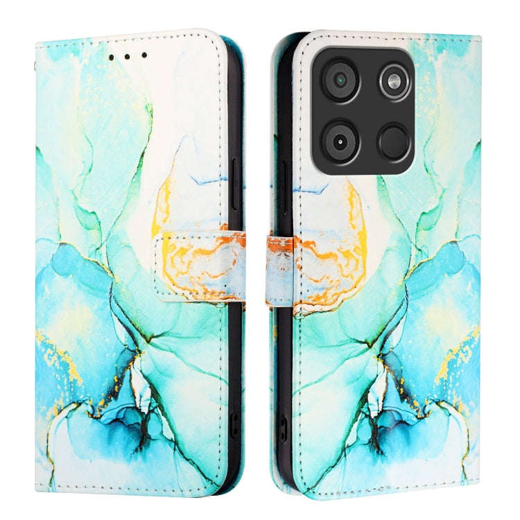 For itel A60 / A60s PT003 Marble Pattern Flip Leather Phone Case(Green)