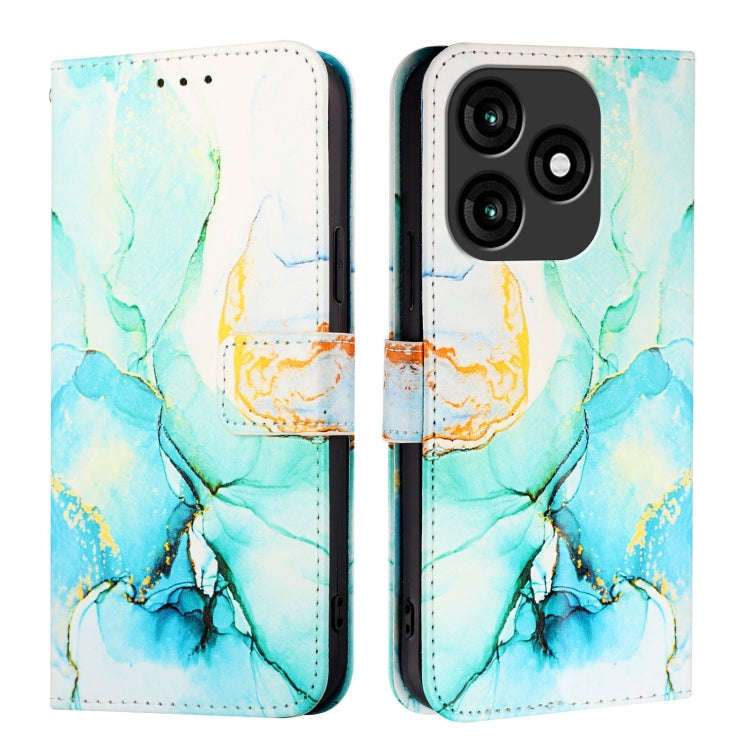 For itel A70 PT003 Marble Pattern Flip Leather Phone Case(Green)