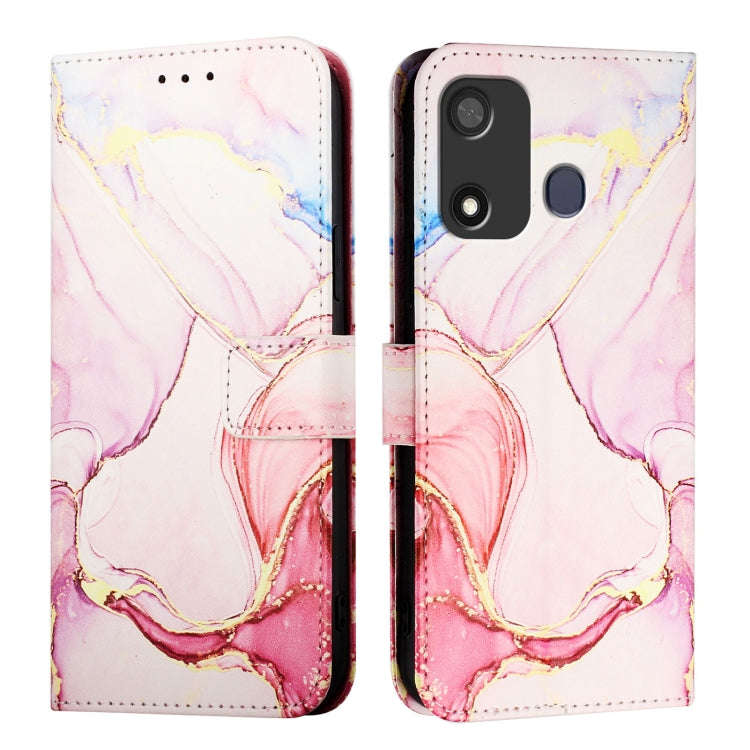 For itel P17 / A27 PT003 Marble Pattern Flip Leather Phone Case(Rose Gold)