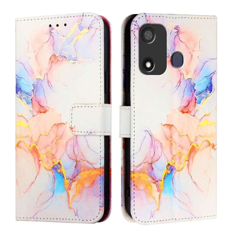 For itel P17 / A27 PT003 Marble Pattern Flip Leather Phone Case(Galaxy Marble White)