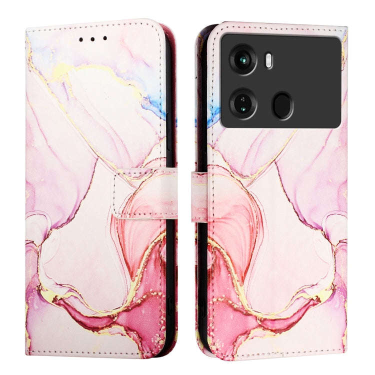For itel P40 PT003 Marble Pattern Flip Leather Phone Case(Rose Gold)