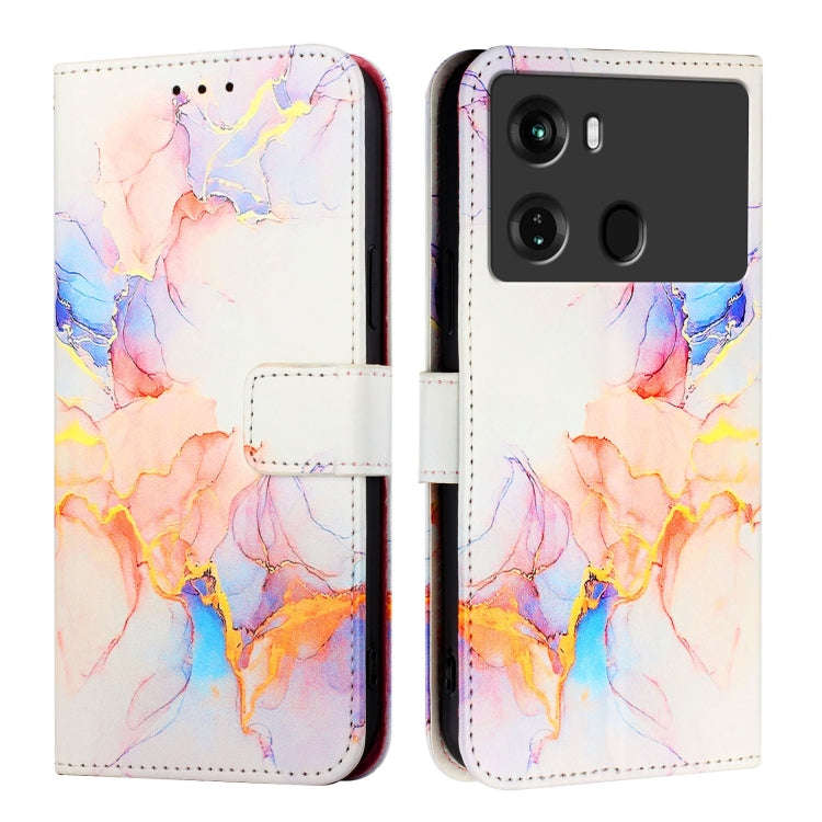 For itel P40 PT003 Marble Pattern Flip Leather Phone Case(Galaxy Marble White)