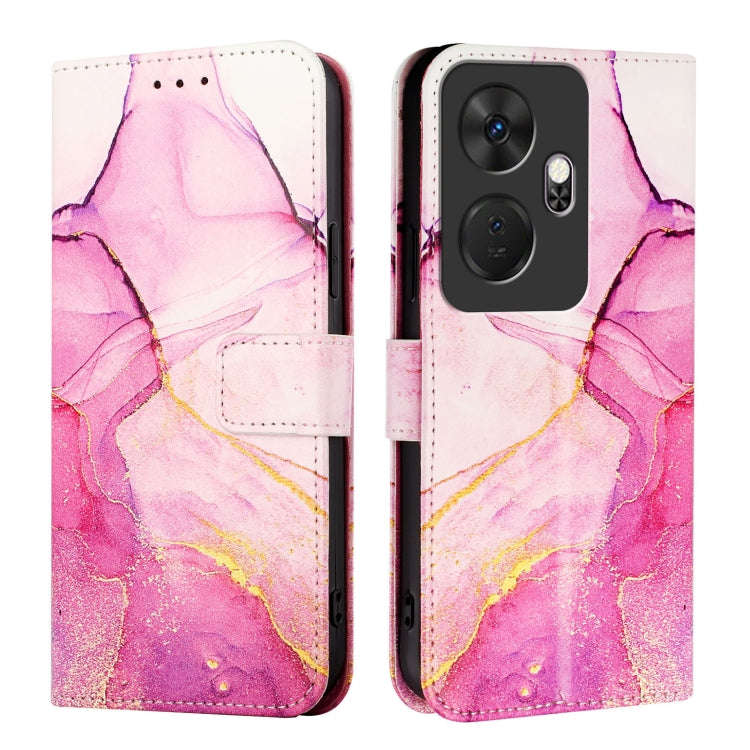 For itel P55+ PT003 Marble Pattern Flip Leather Phone Case(Pink Purple Gold)