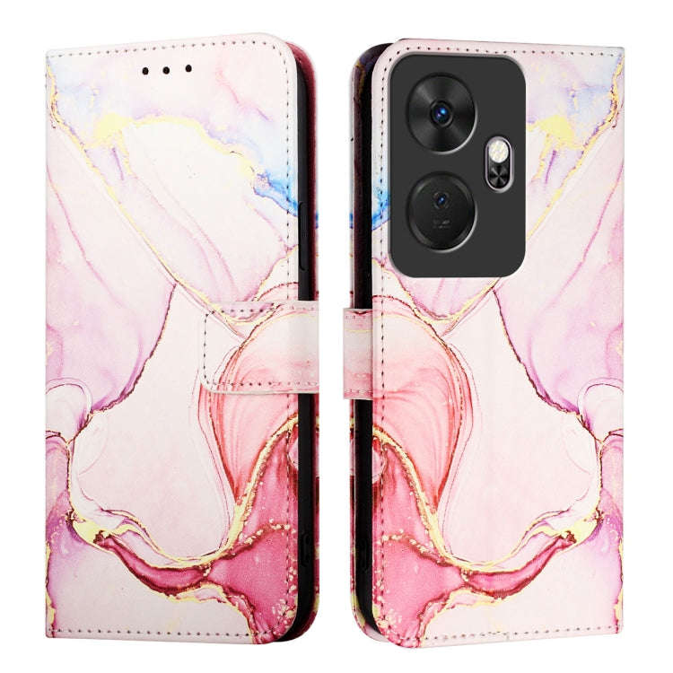For itel P55+ PT003 Marble Pattern Flip Leather Phone Case(Rose Gold)