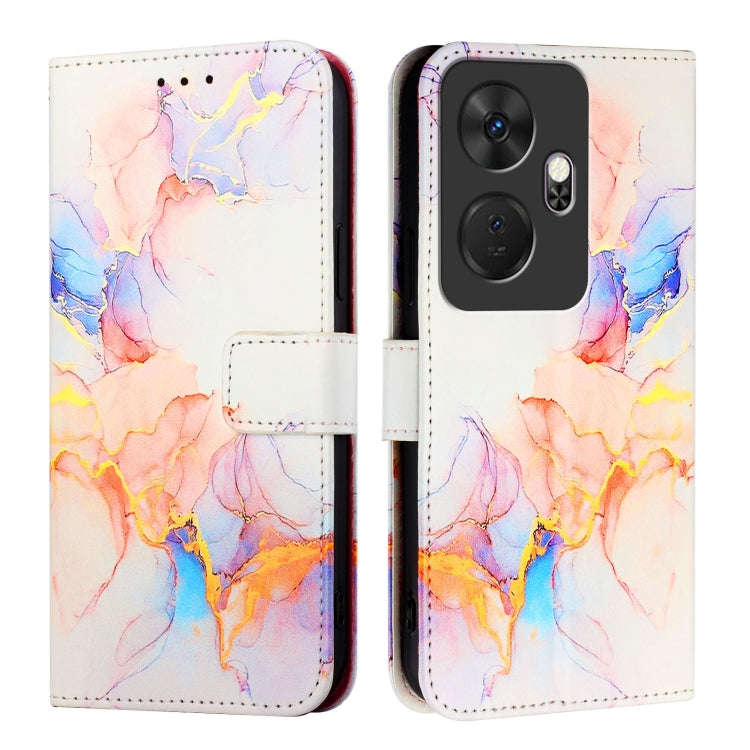 For itel P55+ PT003 Marble Pattern Flip Leather Phone Case(Galaxy Marble White)