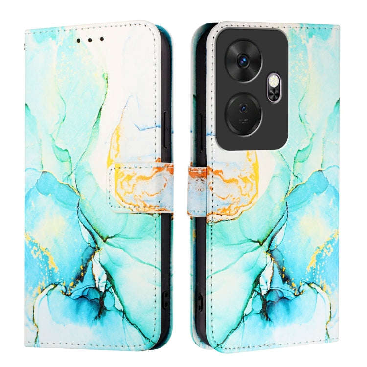 For itel P55+ PT003 Marble Pattern Flip Leather Phone Case(Green)