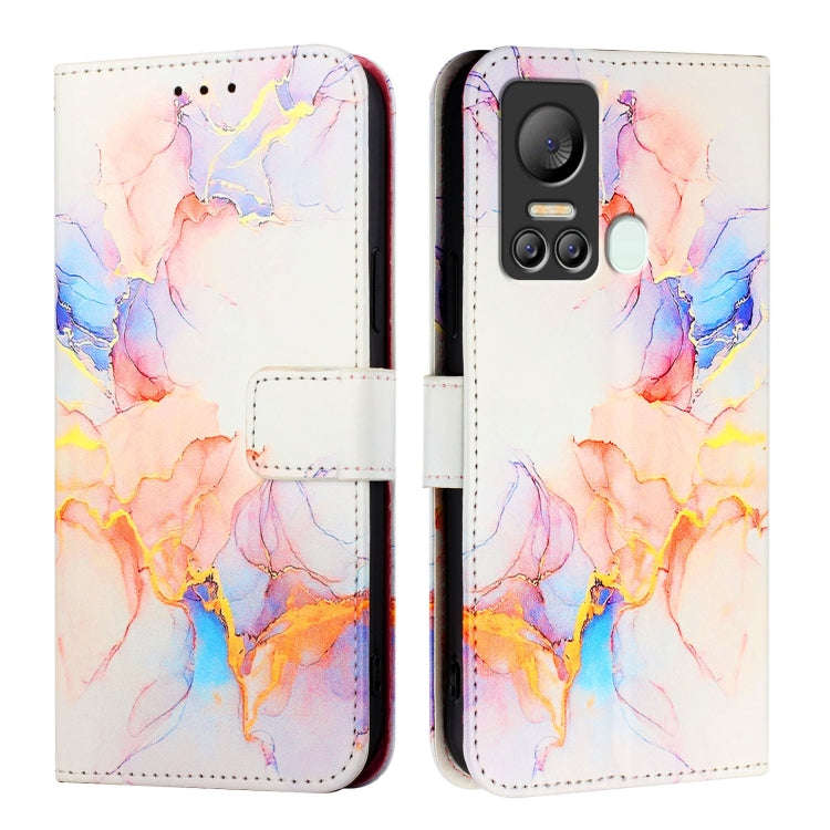 For itel S18 / Vision 5 PT003 Marble Pattern Flip Leather Phone Case(Galaxy Marble White)