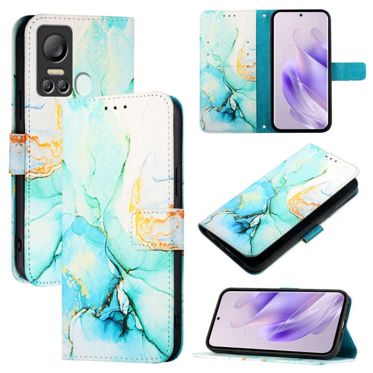 For itel S18 / Vision 5 PT003 Marble Pattern Flip Leather Phone Case(Green)
