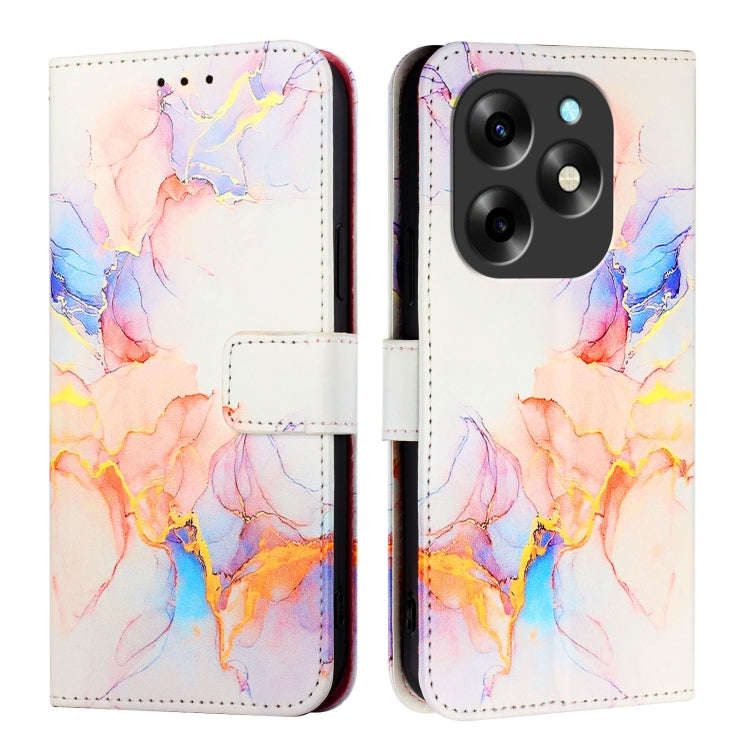 For itel S23+ PT003 Marble Pattern Flip Leather Phone Case(Galaxy Marble White)