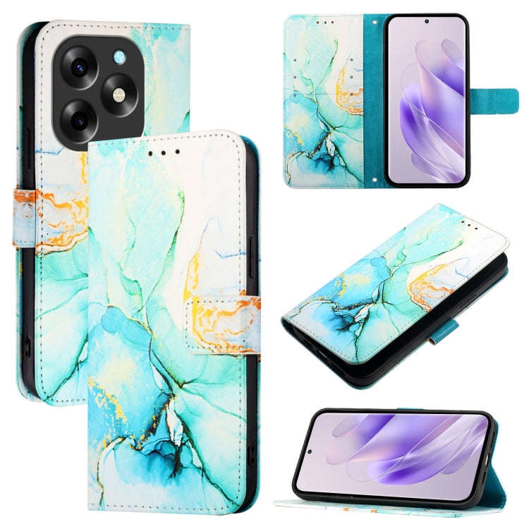 For itel S23+ PT003 Marble Pattern Flip Leather Phone Case(Green)