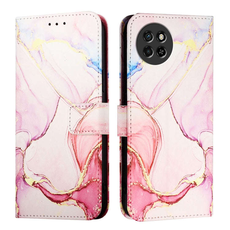 For itel S23 S665L PT003 Marble Pattern Flip Leather Phone Case(Rose Gold)