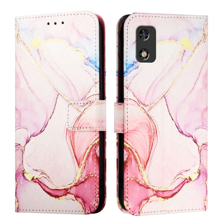 For itel A23 Pro / A17 / Tecno Pop 5c PT003 Marble Pattern Flip Leather Phone Case(Rose Gold)