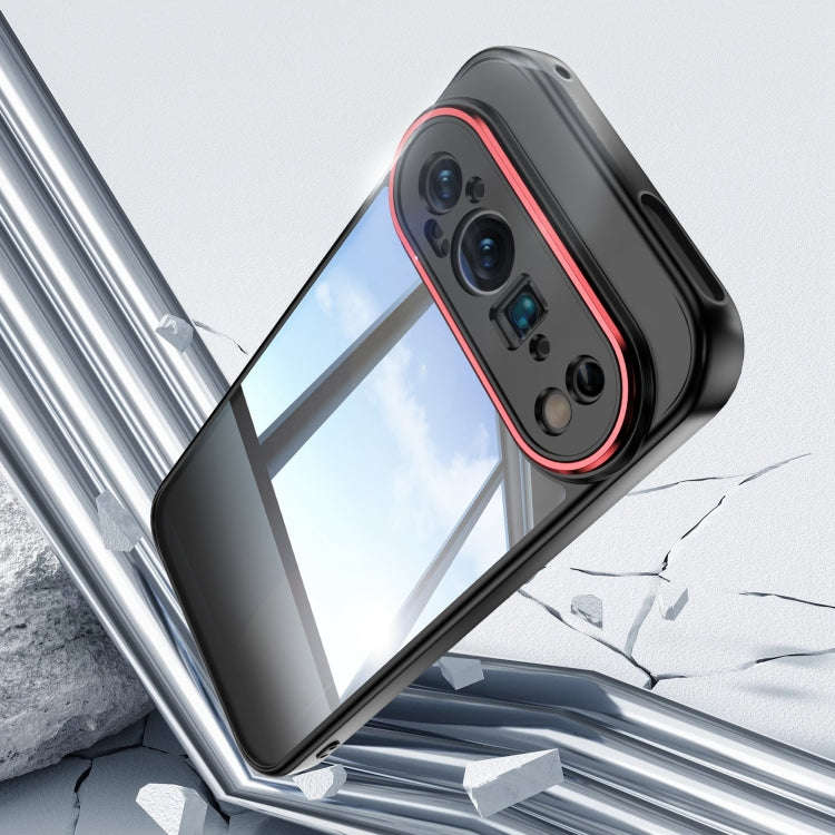 For Google Pixel 9 Acrylic Hybrid TPU Armor Shockproof Phone Case(Black Red)