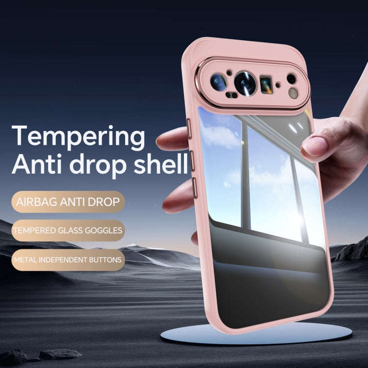For Google Pixel 9 Acrylic Hybrid TPU Armor Shockproof Phone Case(Pink)