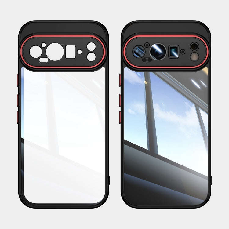 For Google Pixel 9 Pro XL Acrylic Hybrid TPU Armor Shockproof Phone Case(Black Red)