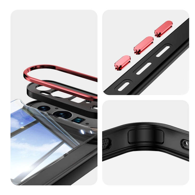 For Google Pixel 9 Pro XL Acrylic Hybrid TPU Armor Shockproof Phone Case(Black Red)
