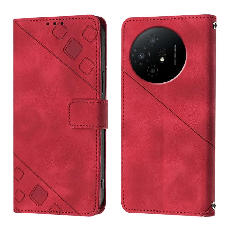 For TCL 50 XL 5G Skin Feel Embossed Leather Phone Case(Red)