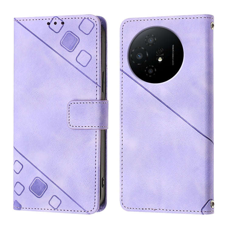 For TCL 50 XL 5G Skin Feel Embossed Leather Phone Case(Light Purple)