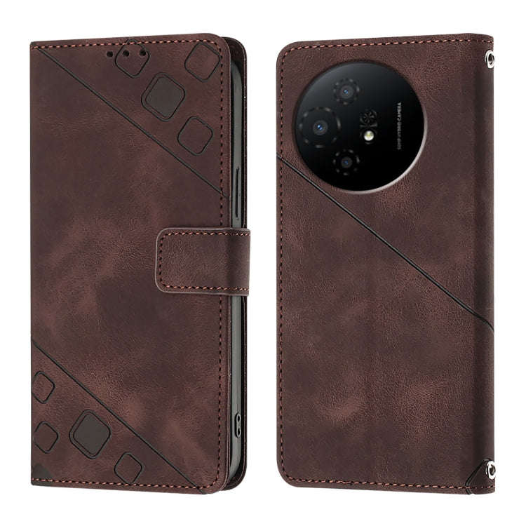 For TCL 50 XL 5G Skin Feel Embossed Leather Phone Case(Brown)