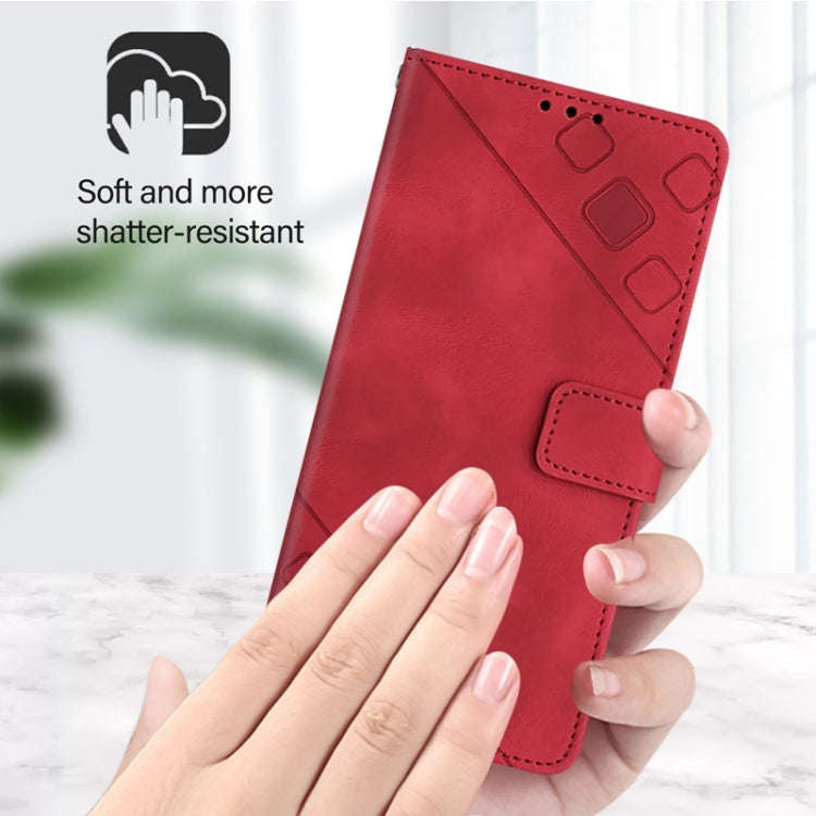 For TCL 50 5G Skin Feel Embossed Leather Phone Case(Red)