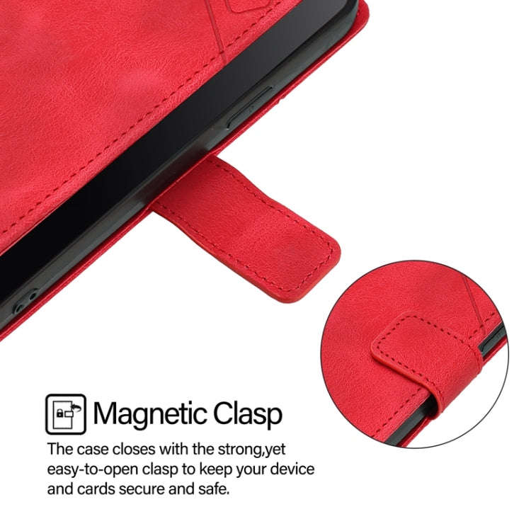 For TCL 50 5G Skin Feel Embossed Leather Phone Case(Red)