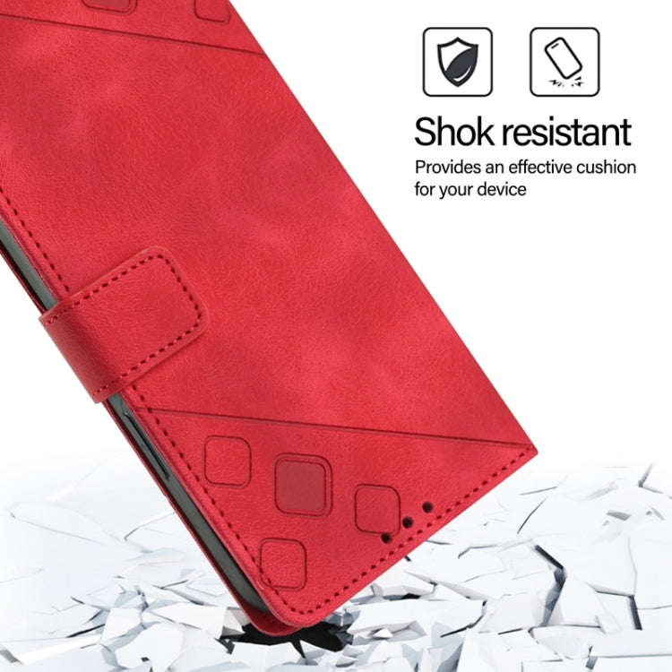For TCL 50 5G Skin Feel Embossed Leather Phone Case(Red)