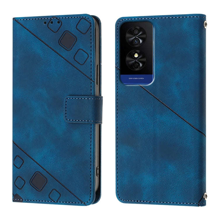 For TCL 50 5G Skin Feel Embossed Leather Phone Case(Blue)