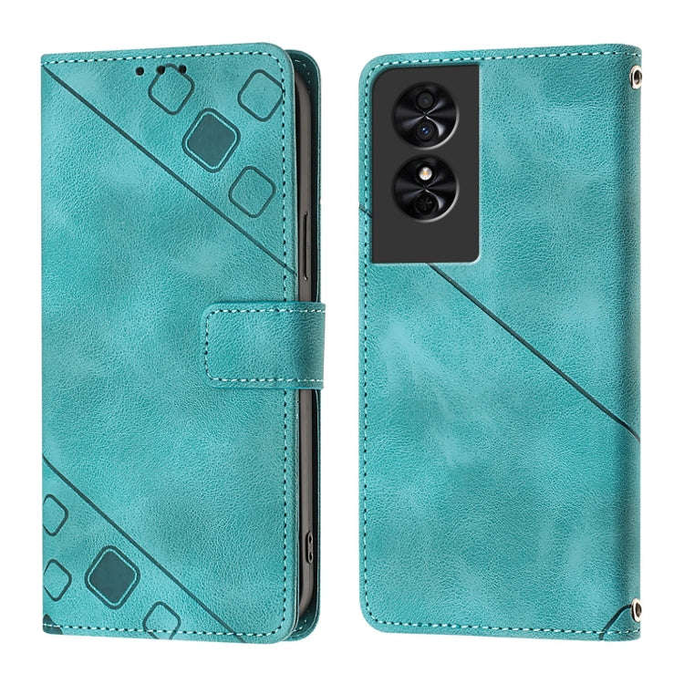 For TCL 50 SE Skin Feel Embossed Leather Phone Case(Green)