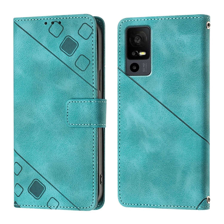 For TCL 40 R 5G Skin Feel Embossed Leather Phone Case(Green)