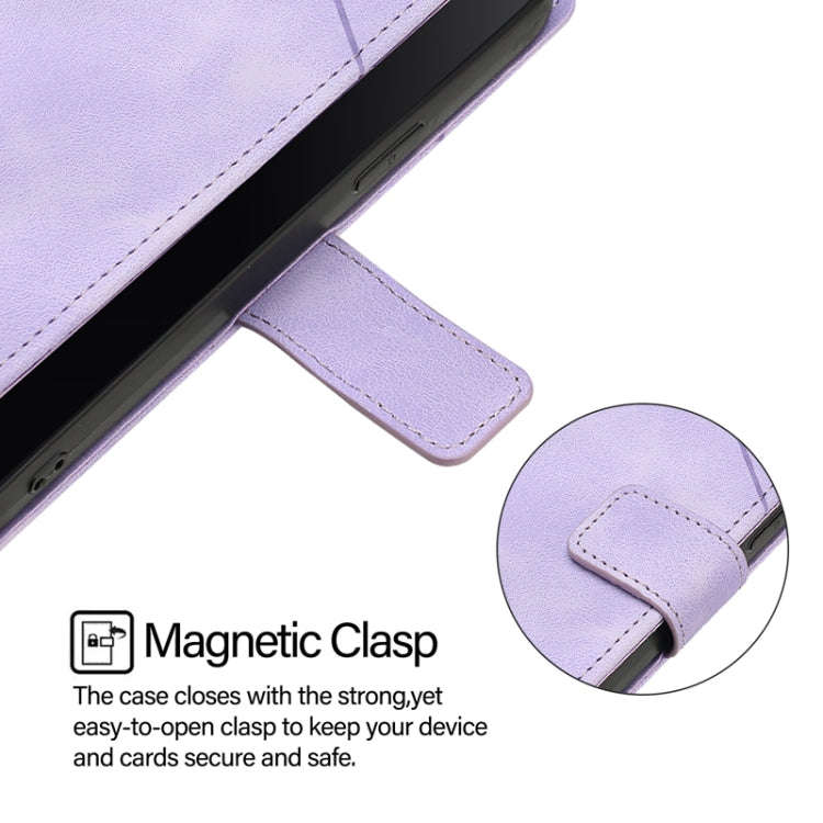 For TCL 40 R 5G Skin Feel Embossed Leather Phone Case(Light Purple)