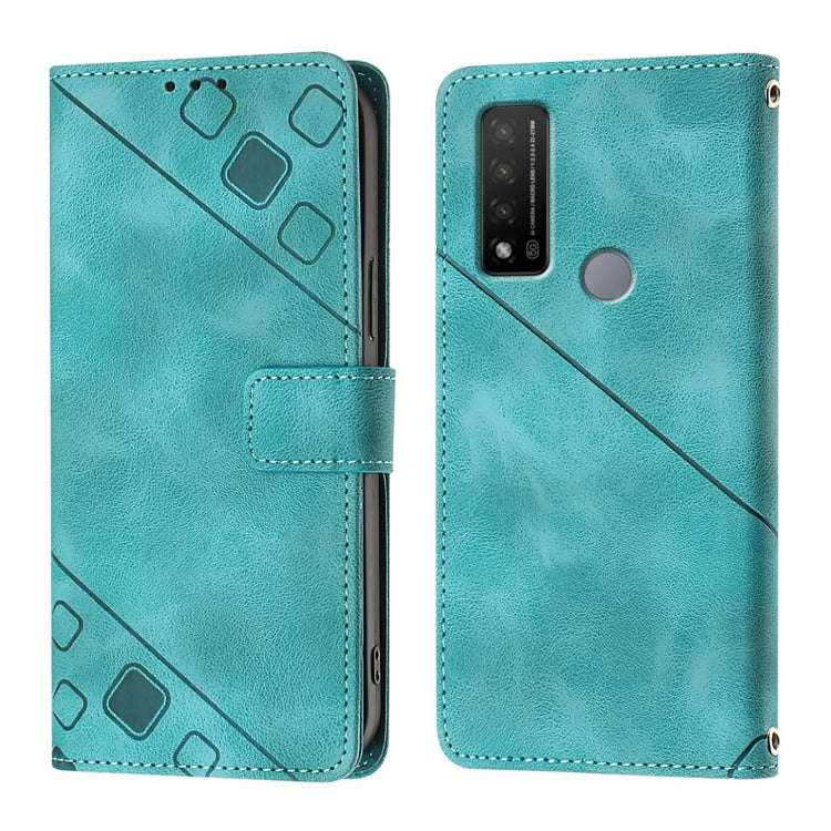 For TCL 20 R 5G Skin Feel Embossed Leather Phone Case(Green)