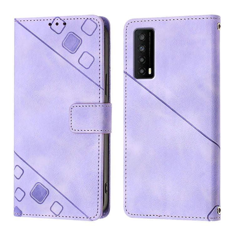 For TCL Stylus 5G Skin Feel Embossed Leather Phone Case(Light Purple)