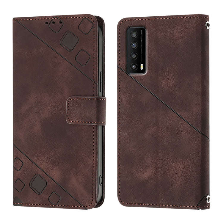 For TCL Stylus 5G Skin Feel Embossed Leather Phone Case(Brown)