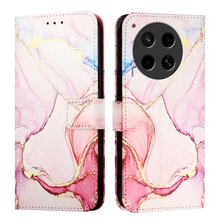 For Tecno Camon 30 5G / 4G PT003 Marble Pattern Flip Leather Phone Case(Rose Gold)