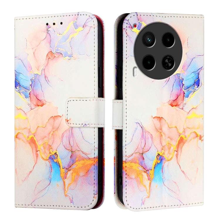For Tecno Camon 30 5G / 4G PT003 Marble Pattern Flip Leather Phone Case(Galaxy Marble White)