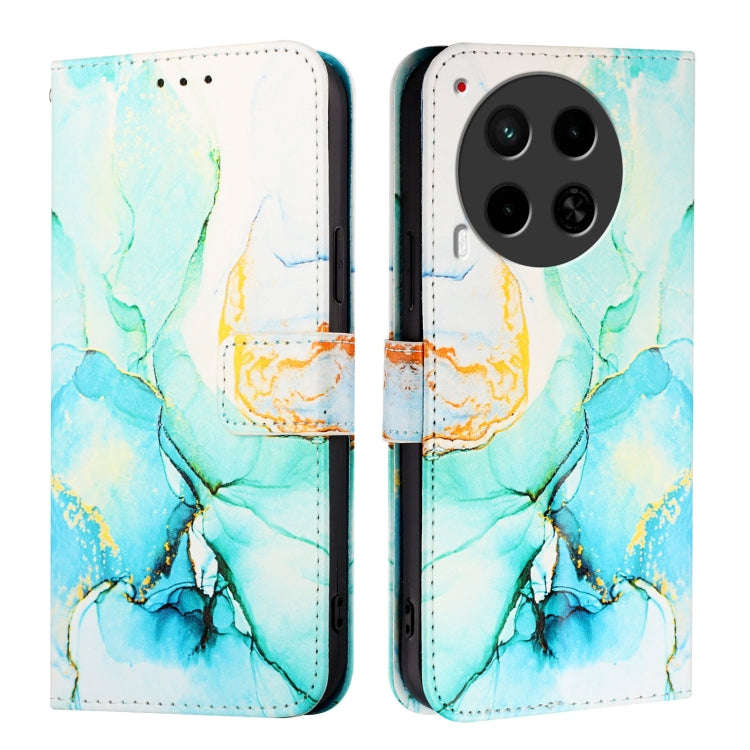 For Tecno Camon 30 5G / 4G PT003 Marble Pattern Flip Leather Phone Case(Green)