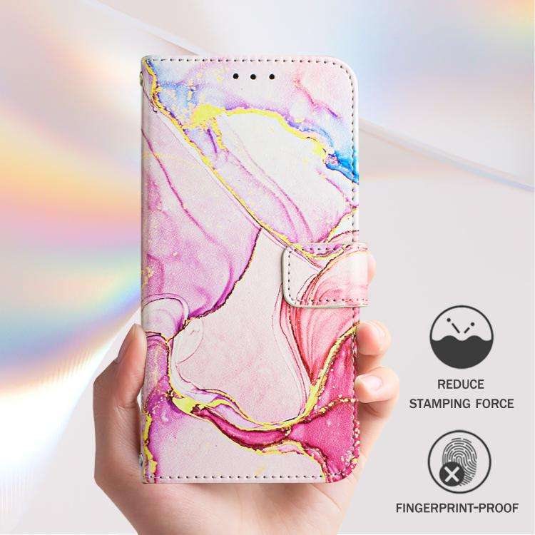For Tecno Pova 5 4G PT003 Marble Pattern Flip Leather Phone Case(Rose Gold)