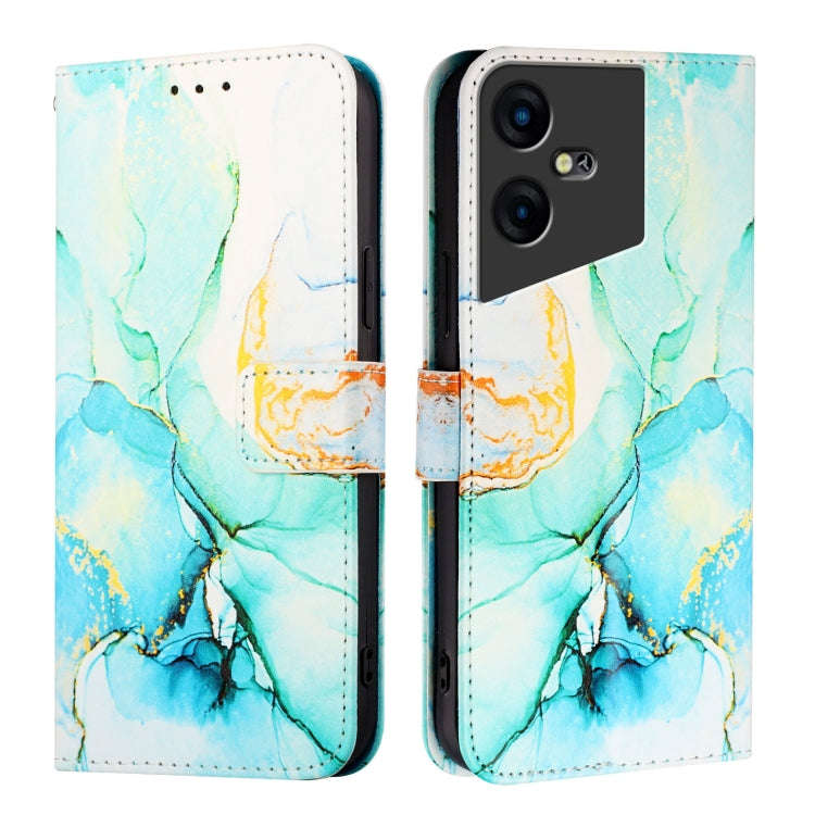 For Tecno Pova Neo 3 PT003 Marble Pattern Flip Leather Phone Case(Green)