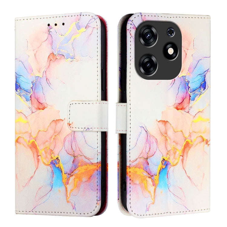 For Tecno Spark 10 Pro PT003 Marble Pattern Flip Leather Phone Case(Galaxy Marble White)
