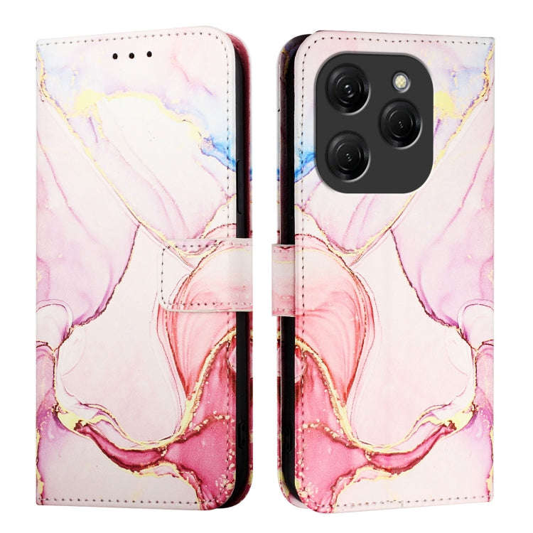 For Tecno Spark 20 Pro PT003 Marble Pattern Flip Leather Phone Case(Rose Gold)