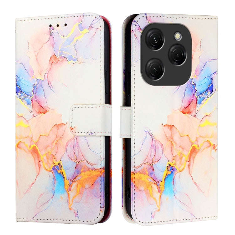 For Tecno Spark 20 Pro PT003 Marble Pattern Flip Leather Phone Case(Galaxy Marble White)
