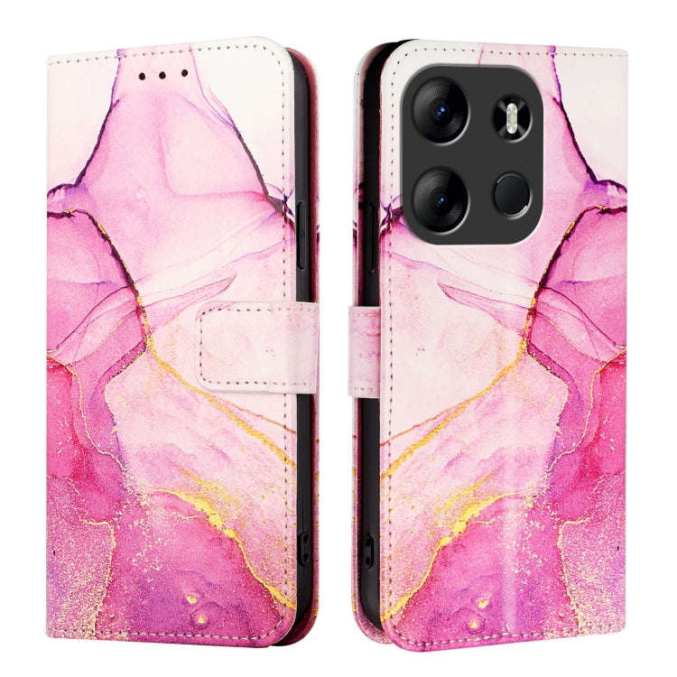 For Tecno Spark Go 2023 PT003 Marble Pattern Flip Leather Phone Case(Pink Purple Gold)