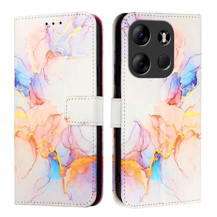 For Tecno Spark Go 2023 PT003 Marble Pattern Flip Leather Phone Case(Galaxy Marble White)