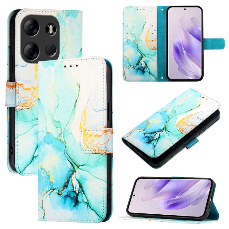 For Tecno Spark Go 2023 PT003 Marble Pattern Flip Leather Phone Case(Green)